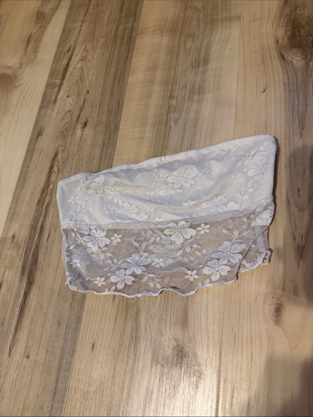 size xs white lace tube top